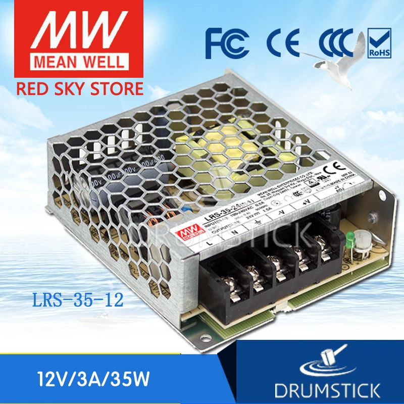 

Redsky [free-delivery 2Pcs] MEAN WELL original LRS-35-12 12V 3A meanwell LRS-35 12V 36W Single Output Switching Power Supply