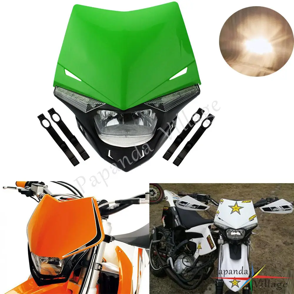 

Motocross Dirt Bike H4 LED Headlight 12V Dual Sport Motorcycle Headlamp For Honda Suzuki Kawasaki KLX 110 125 150 KLR KDX 250