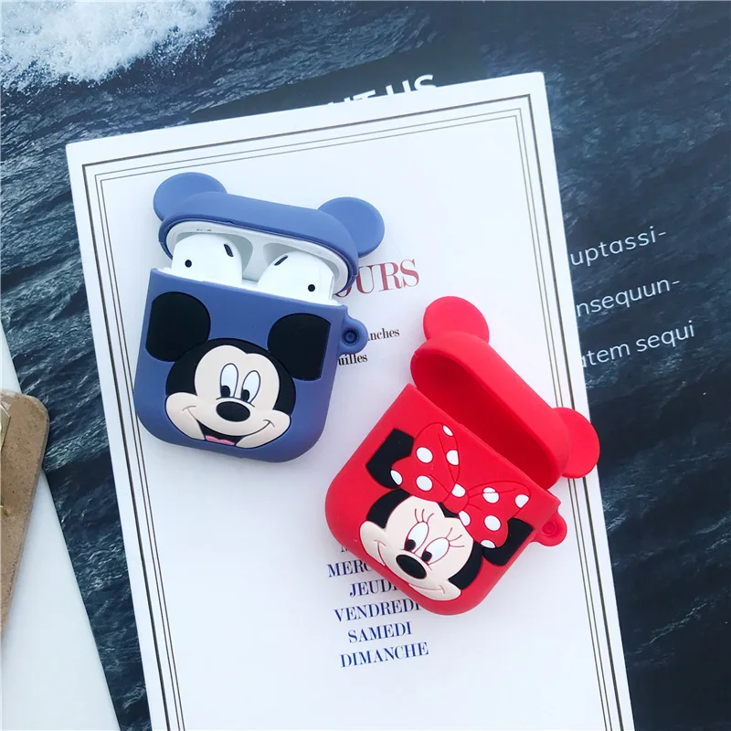 

Silicone case for Apple Airpods cute case protective cover Bluetooth Earphone case for airpods 2 bag Charging Box Mickey Minnie