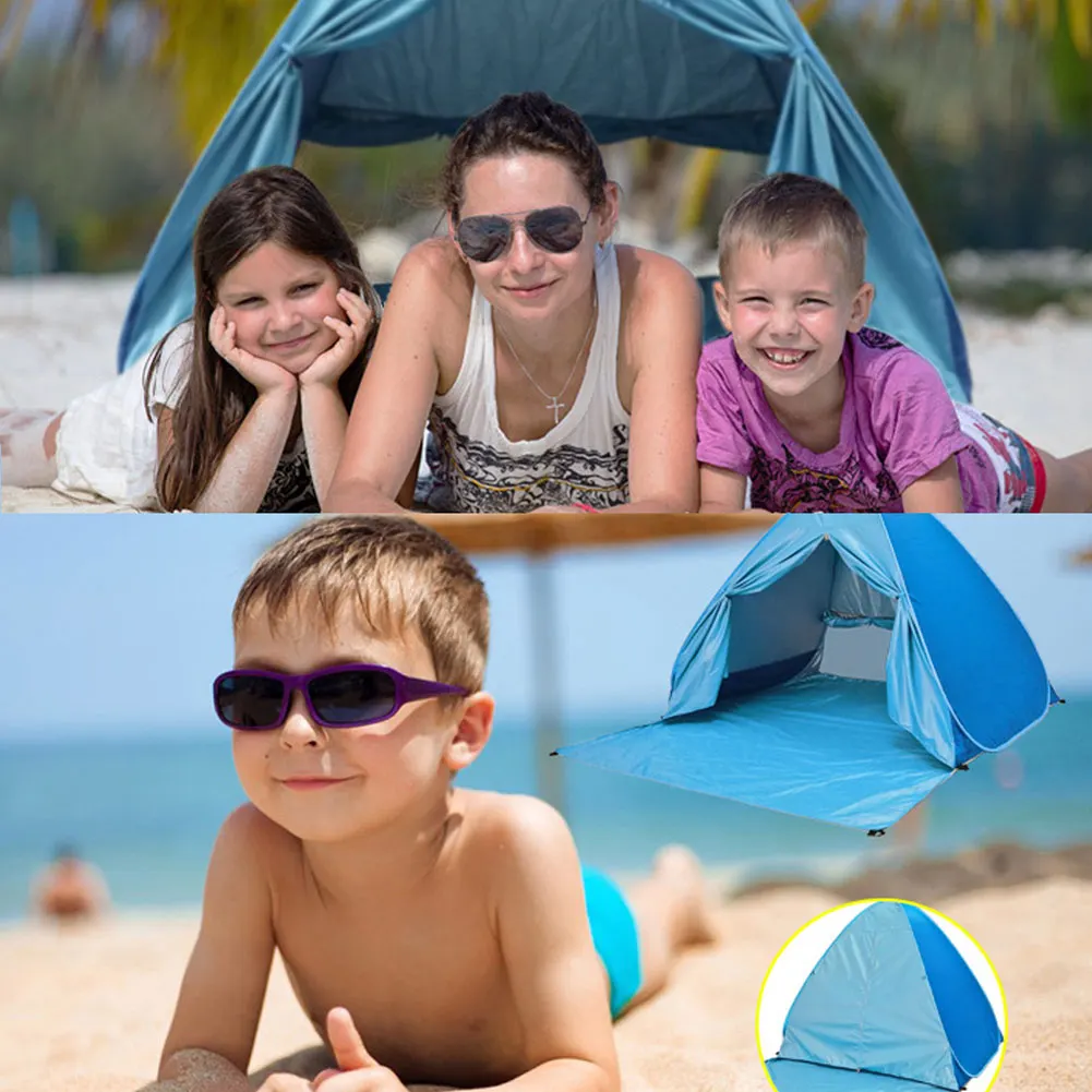

Portable Beach Tent Anti-UV Automatic Pop Up Sun Protection Umbrella Camping ED-shipping