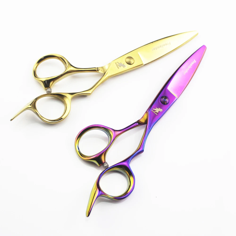 

Freelander Stainless Steel 6 INCH Hairdressing Scissors Gold Rainbow Barber Scissor for Men and Women