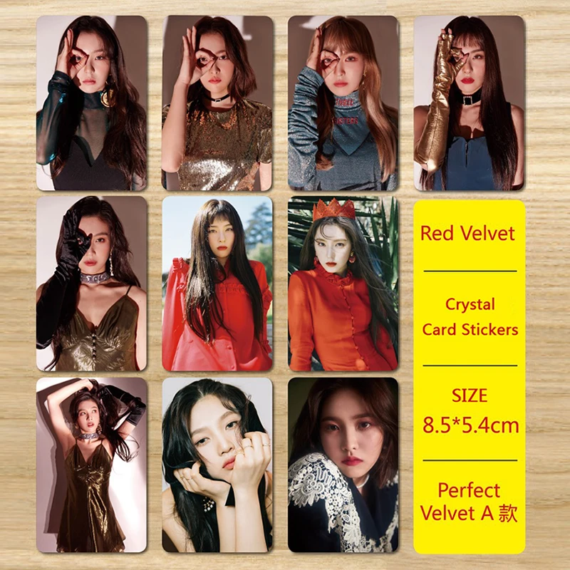 

Youpop KPOP Red Velvet Perfect Velvet 2th Album Photo Version For Student Card Bus PVC Crystal Card Stickers MY021