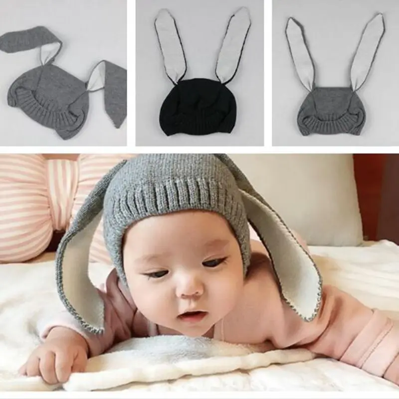 

Winter Autumn Baby Girls Boys Knitted Beanie Hat Cute Rabbit Long Ear Hats Unisex Kids Bonnet Photo Props