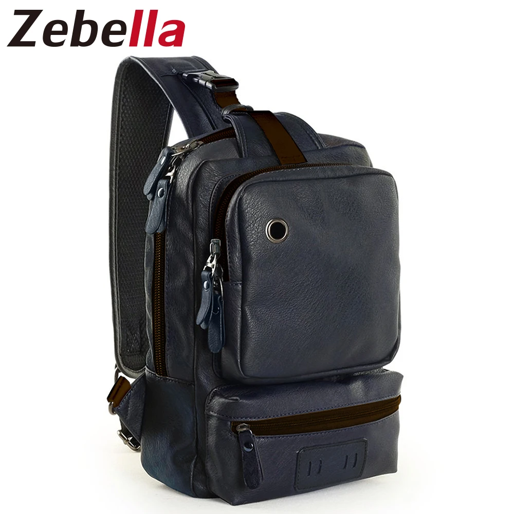 Zebella Brand Men's Shoulder Bag Vintage Men Crossbody Bag Men Chest Bags Casual Fashion PU Leather Men Messenger Bag Zebella Brand Men's Shoulder Bag Vintage Men Crossbody Bag Men Chest Bags Casual Fashion PU Leather Men Messenger Bag