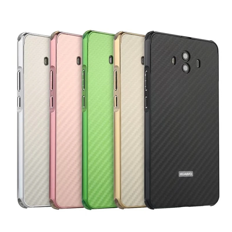 

For Huawei Mate 10 Case Aluminum Metal Frame+Carbon Fiber Hard Back Cover Case for Huawei Mate10 Mate 10 Shockproof Phone Shell