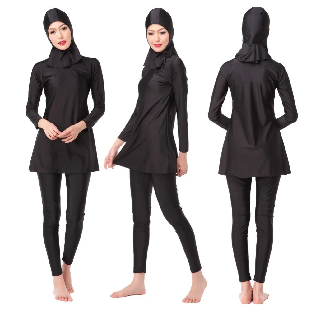Женский бикини исламский консервативный купальник с полным покрытием мусульманские купальники для женщин хиджаб пляжная одежда купальный костюм плюс размер