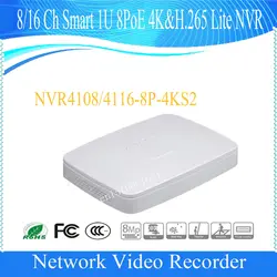 Бесплатная доставка DAHUA 8/16 канала Смарт 1U 8PoE 4 K и H.265 Lite NVR DHI-NVR4108-8P-4KS2/DHI-NVR4116-8P-4KS2