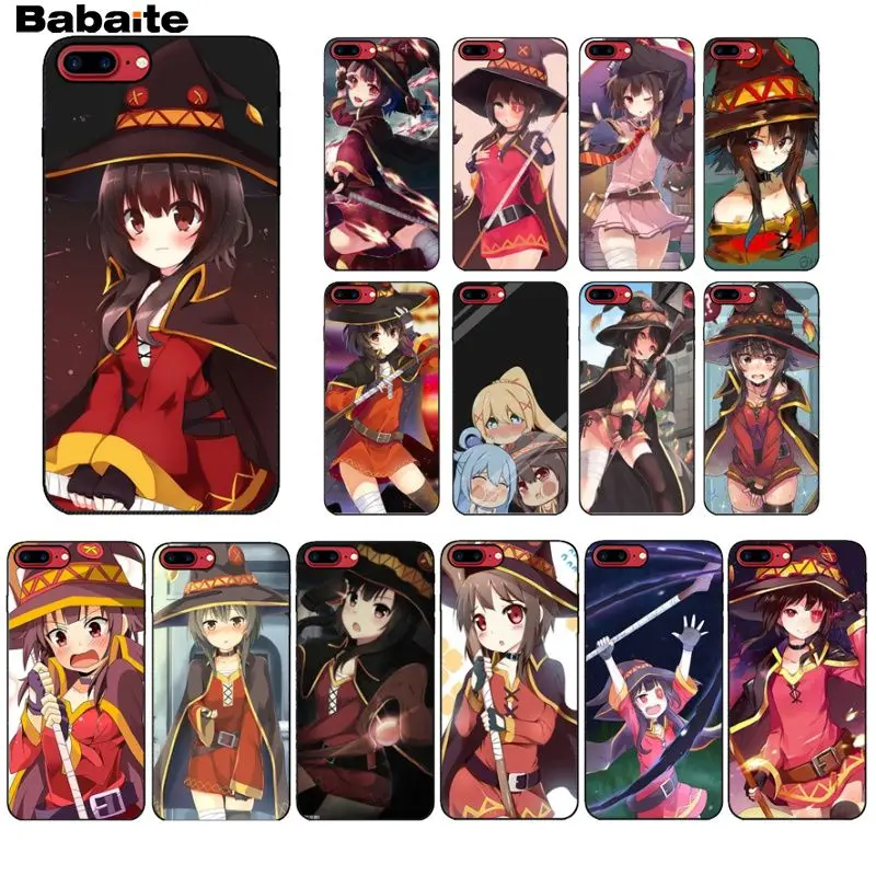 

Babaite Japan Anime Konosuba Megumin TPU Soft Silicone Phone Case Cover for Apple iPhone 8 7 6 6S Plus X XS MAX 5 5S SE XR Cover