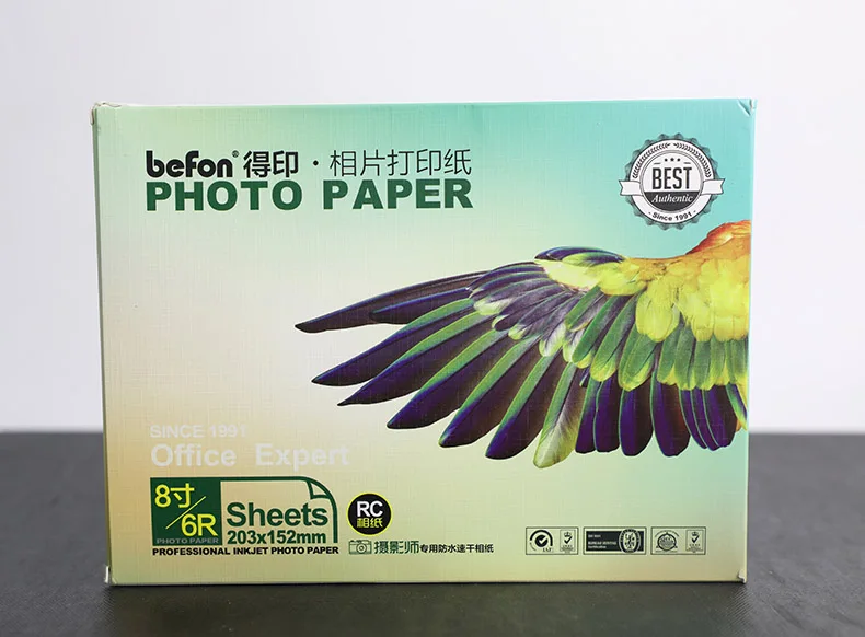 Befon Премиум 100 листов Глянцевая фотобумага 8 дюймов 6R 6x8 Глянцевая струйная печать принтер печатная бумага фотобумага 260gsm