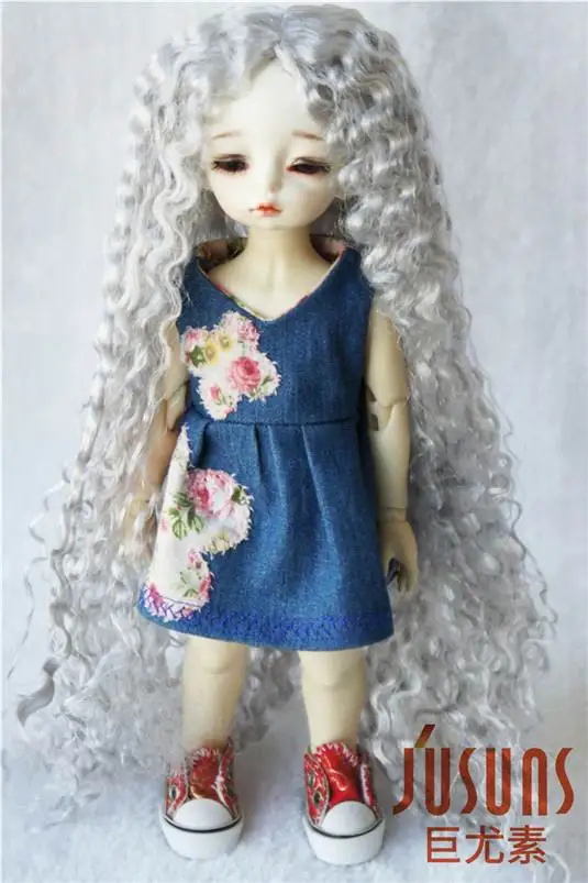 JD220 1/6 YOSD BJD синтетический мохер куклы парики 6-7 дюймов длинные вьющиеся мягкие волосы BJD
