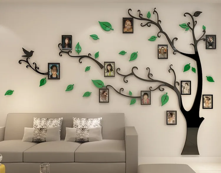 Наклейка на стену s Tree фоторамка наклейка DIY зеркальная Настенная Наклейка украшение дома гостиная спальня плакат ТВ фон Настенный декор