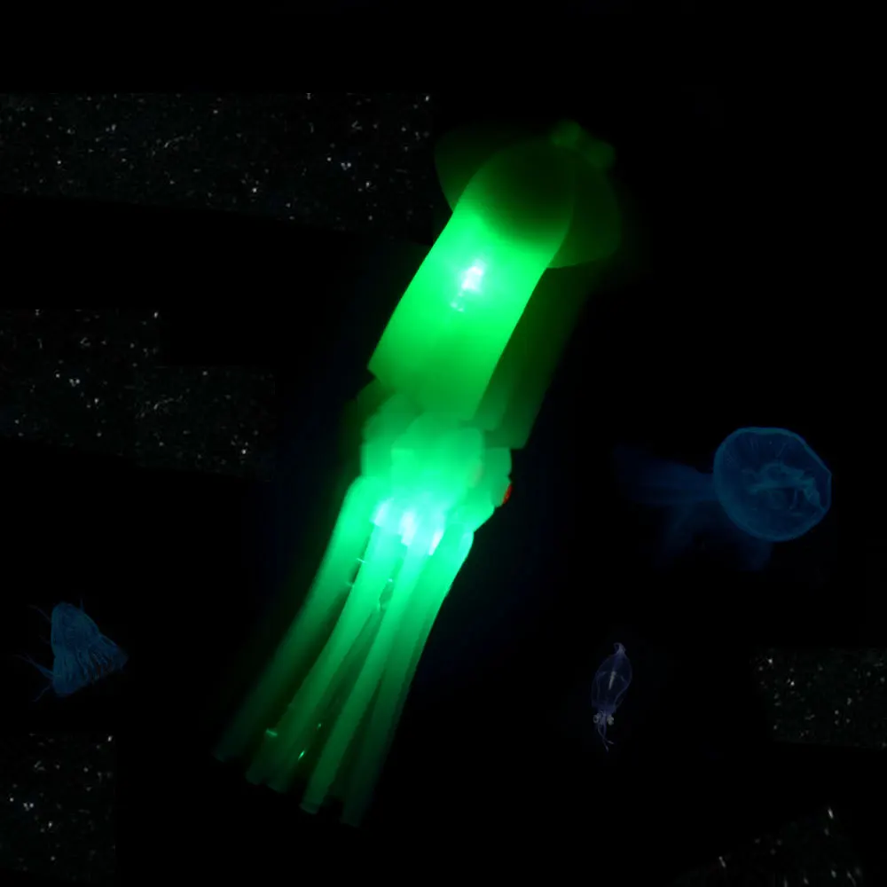 New Soft font b Electronic b font Luminous Octopus Squid Jig with Two LEDs Flashing Lights