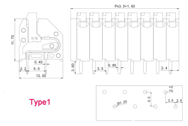 5 шт. быстрое подключение пружинного типа PCB клеммный блок 2,54/3,5 мм Шаг 2 P/3 P/4 P клеммный блок разъем PTSA0.5/1,5 - Цвет: 250-3.5mm-1