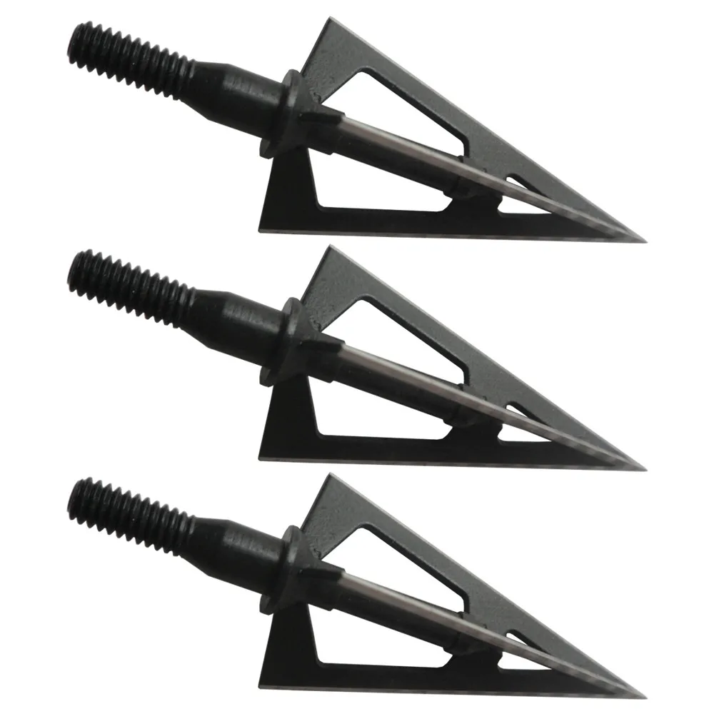 6pcs 100 Grain 3 Blade Cut Strength Steel Broadheads Whirlwind Diameter 0.9" Tip 