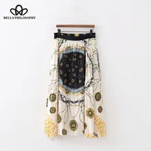 Heydress модный осенний платок тотемный принт плиссированная юбка миди faldas mujer Женская боковая молния повседневные шикарные юбки в стиле пэтчворк