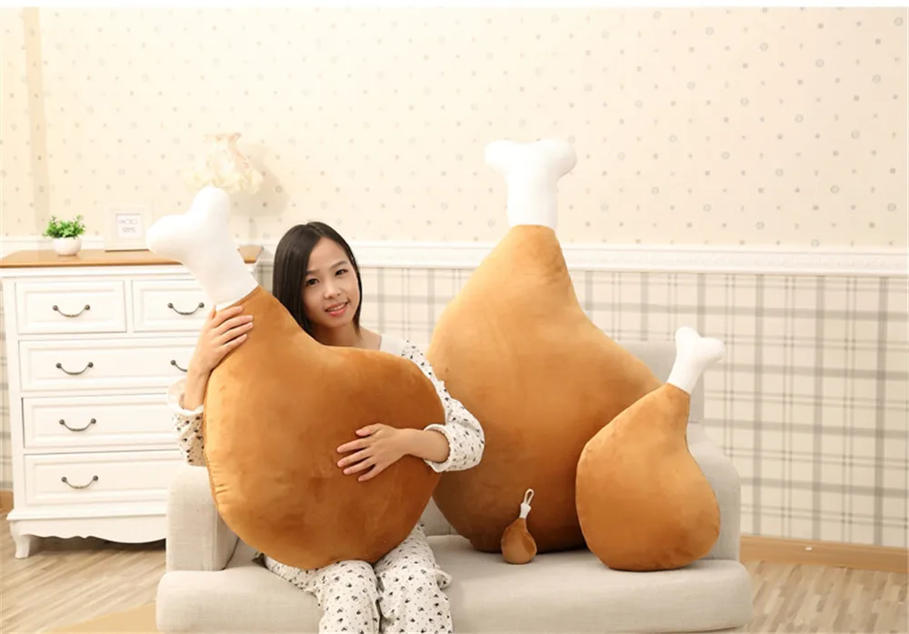 Fancytrader 110cm Giant Cute Soft Cartoon Drumstick Plush Pillow 43 Stuffed Anime Chicken Leg Cushion Toy Present4