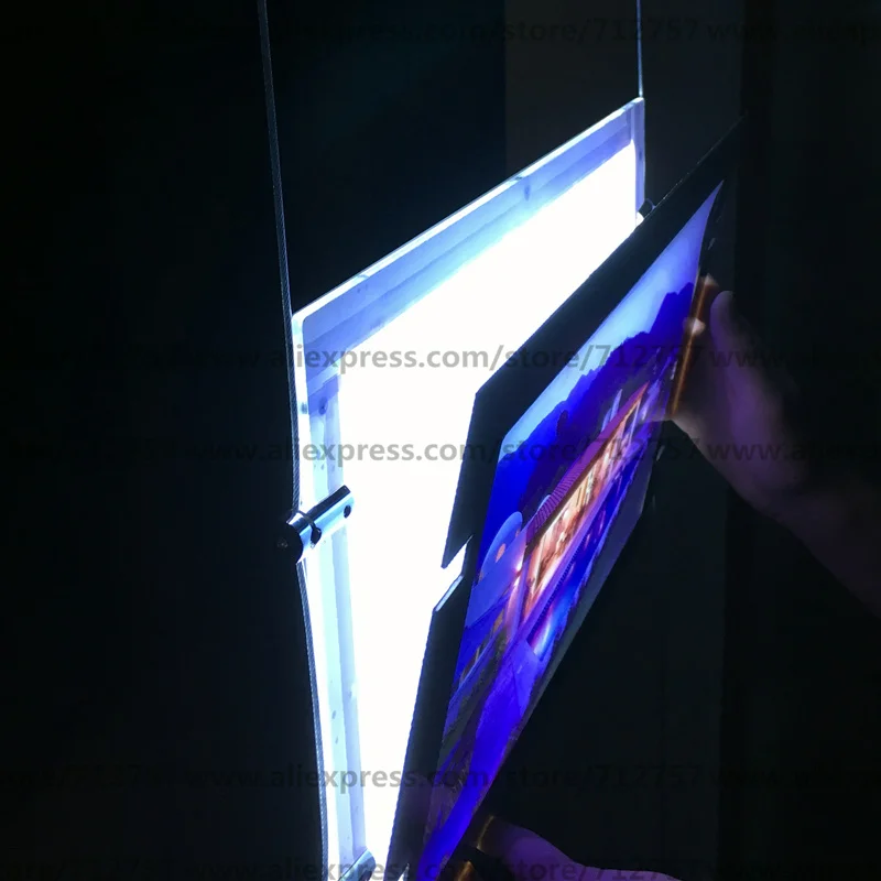 9 шт. Односторонний магнитного тонкая акриловая панель для наклейки плакатов A4 витрина со светодиодной подсветкой свет карманные панели для агент по недвижимости