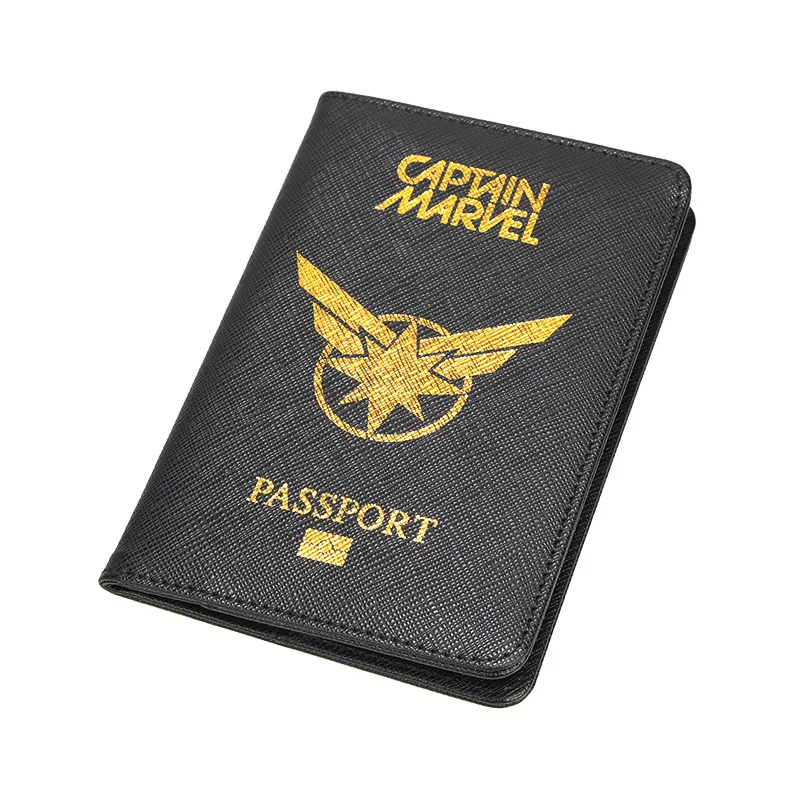 Мстители Капитан Марвел Обложка для паспорта для мужчин и женщин из искусственной кожи с перекрестной полосой Rfid держатель для паспорта для путешествий Чехол для кредитных карт HEQUN
