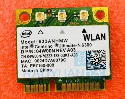 

Wifi Card for intel Ultimate-N 6300 633ANHMW 6300AN Dual Band 450Mbps Half Mini PCI-E WiFi Adapter Wireless Wlan Card