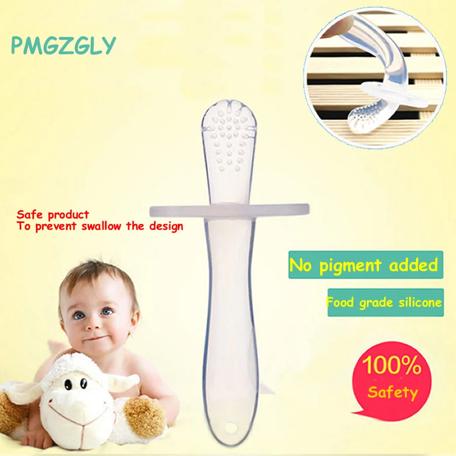 Safe Silica gel Teething Environmentally Toothbrush infant baby teether stick chews Silicone