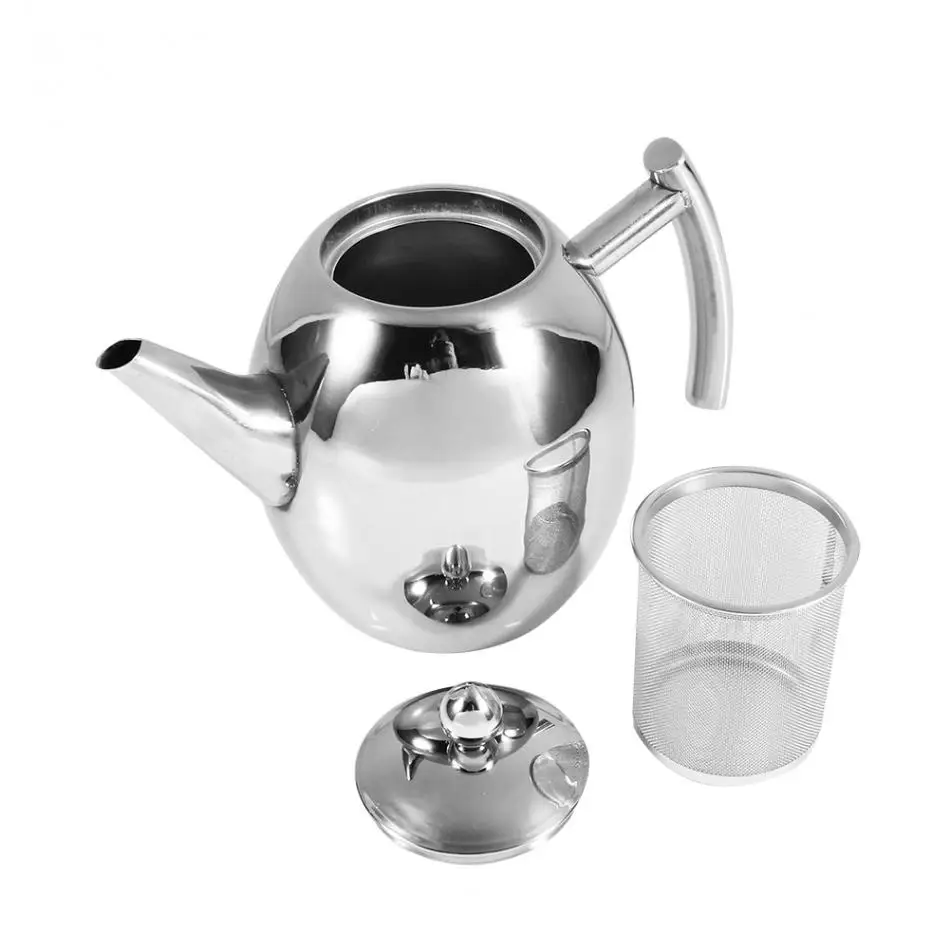 

1/1.5L Durable Stainless Steel Teapot Coffee Pot Kettle With Filter Large Capacity Puer Tea Bag Green Oolong Tea Tieguanyin Cha