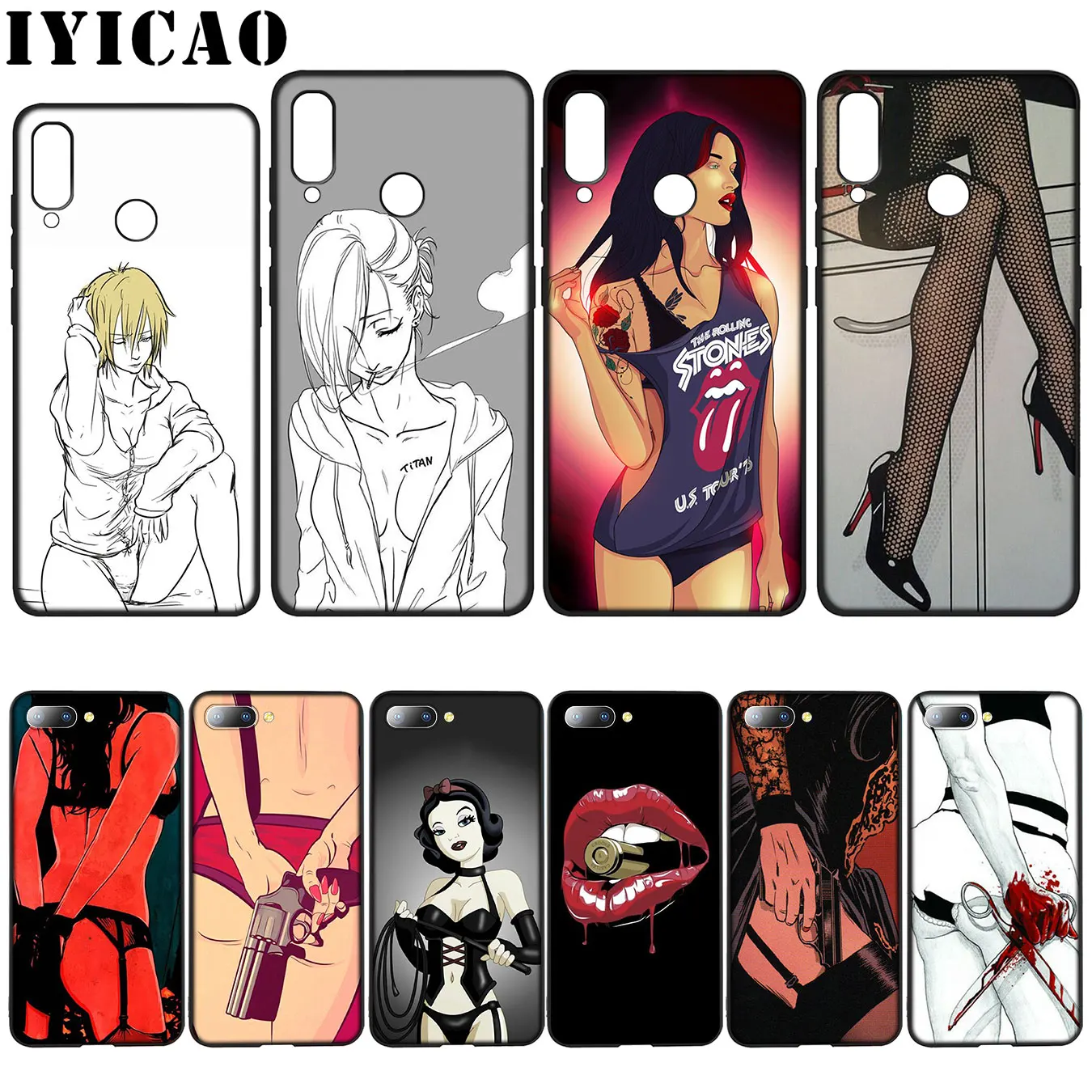 IYICAO Sexy cartoon girl Silicone Soft Case for Huawei Y7 Y6 Prime Y9 2018 Honor 8C 8X 8 9 10 Lite 6A 7C 7X 7A Pro |