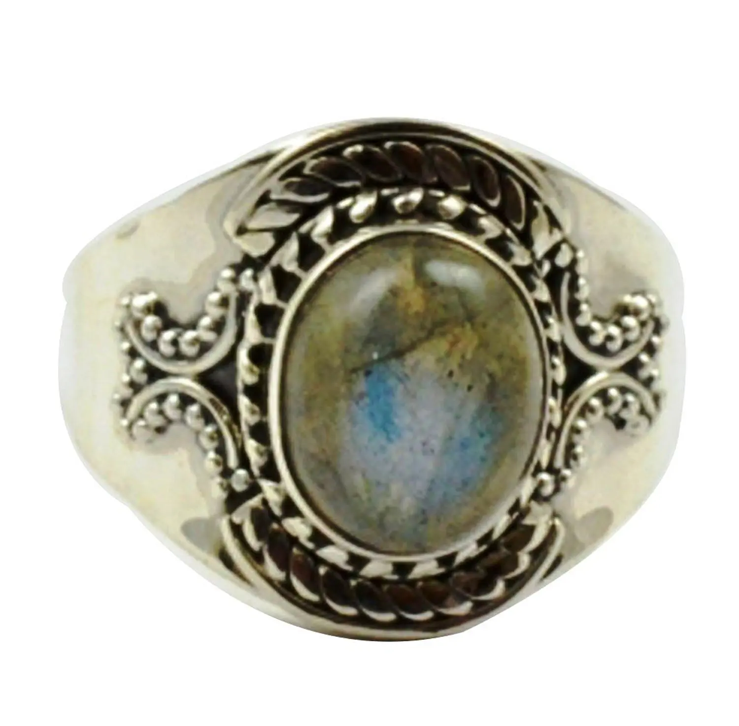 

Lovegem Genuine Labradorite Ring 925 Sterling Silver,Size:8.5 , AR3010