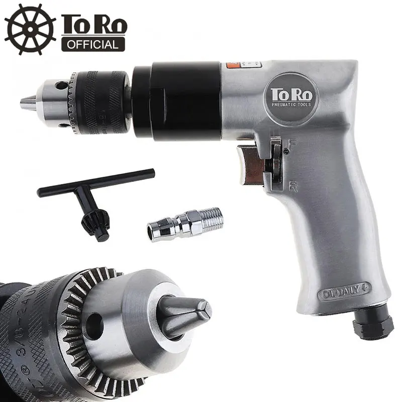 

TORO TR-5100 3/8" 1800rpm High-speed Cordless Pistol Type Pneumatic Gun Drill Reversible Super Duty Air Drill for Hole Drilling