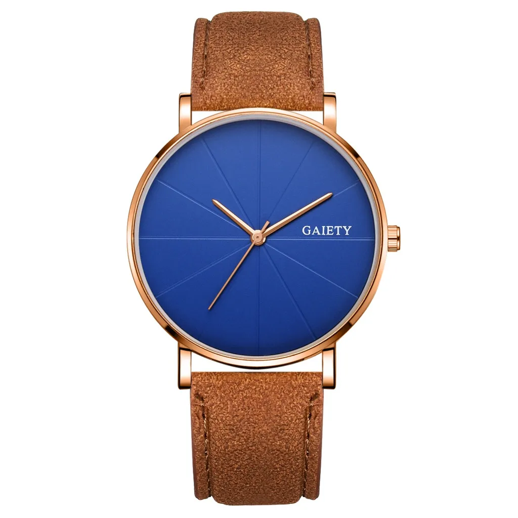 New Watches Men Fashion Casual Unobtrusive Simple Single Business Leather Band Watch Quartz Relogio Luxury Wristwatches - Цвет: D