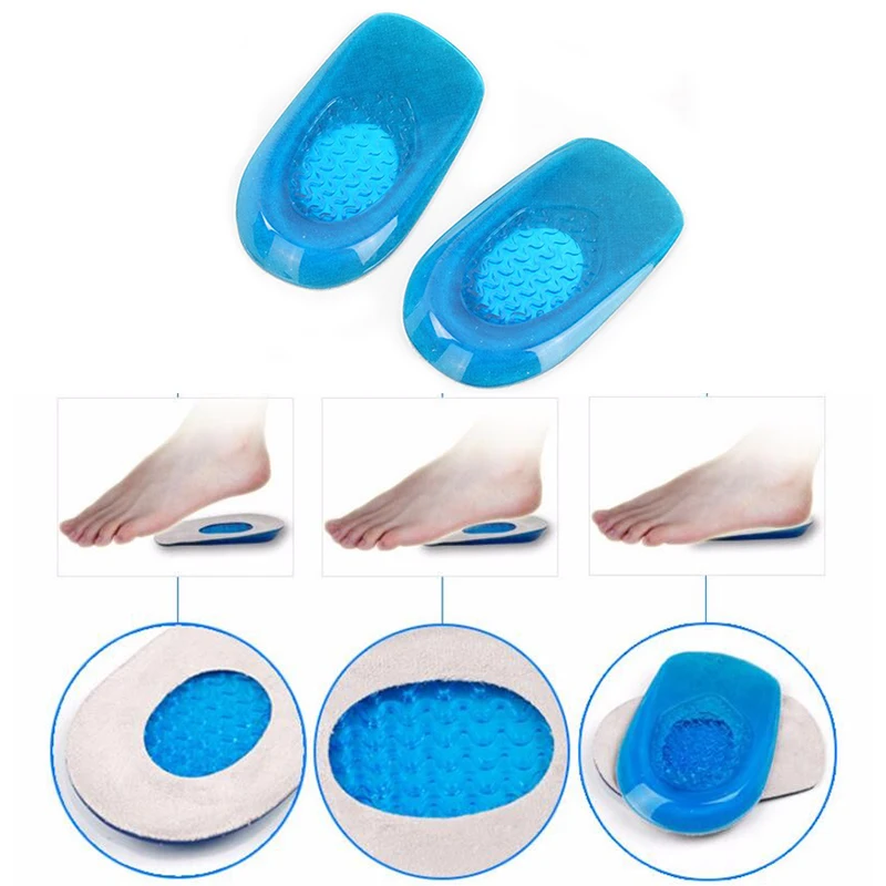 

Hot Soft Silicone Gel Feet Cushion Heel Half Insole Shoe Pad Increase Heel Support Pad Orthopedic Insoles Orthotics MR0031