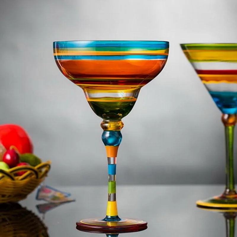 Свинца Кристалл окрашенные Творческий коктейль чашки Martini принт вина чашки Маргарет винный бар чашки