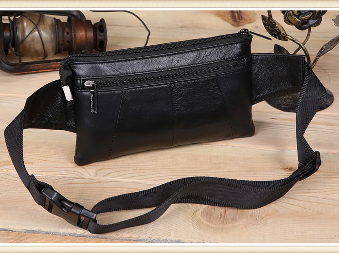 Мужская винтажная сумка-мессенджер из натуральной воловьей кожи с 4 карманами на молнии, нагрудный ремень, поясная сумка, поясная сумка, кошелек