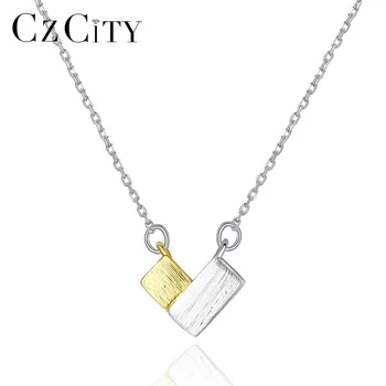 

CZCITY Genuine 925 Sterling Silver Heart Pendant Necklace for Women Engagement Wedding Fine Jewelry Silver Collier Femme SN0347