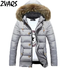 ZVAQS Новое поступление зимняя куртка Для мужчин Повседневное теплая верхняя одежда мужчины и женщины, для влюбленных, пальто с меховым воротником Плотные пуховики высокое качество ST040