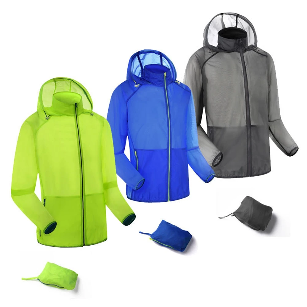 

OUTTO Skin Coat Jacket UPF30 WindProof Cycling Jackets Blue Fluoresence Green Gray MTB Bike Sports Foldable skin windbreaker