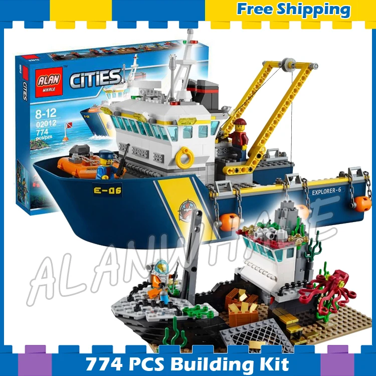 

774pcs City Deep Sea Ocean Explorers Ship Exploration Vessel 02012 Model Building Block Gifts sets Children Compatible With Lego