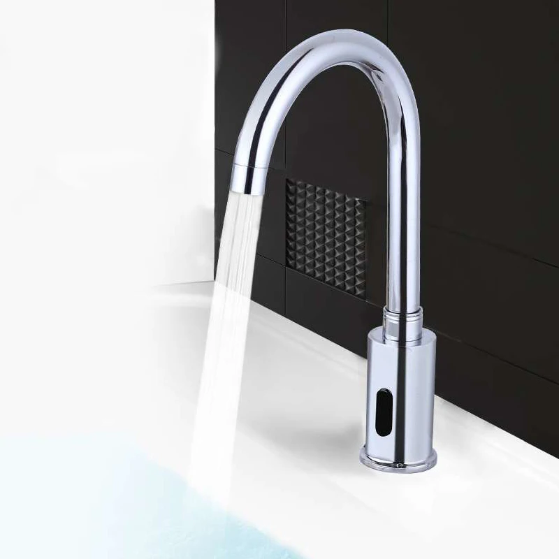 Автоматический датчик для ванной комнаты водопроводный медный кран для раковины Одноместный холодный 360 градусов Поворотный бесконтактный инфракрасный кран для раковины