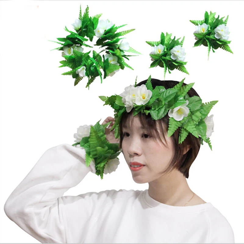 

4Pcs/Set Party Home Decoration Festive Party Supplies Flower Garland Necklace for Beach Fancy Dress Wedding Artificial Garland