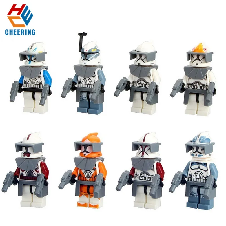 

20Pcs Wholesales Building Blocks Wars 7 The Force Awakens Clone Trooper Commander Fox Rex Collection Toys For Kids PG8002