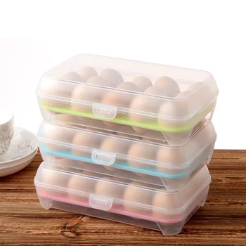 

High Quality 15 cells Egg Fresh Box Portable Refrigerator Storage Container Case Camping Storage Box Kitchen Eggs Crisper