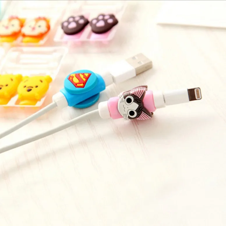 Выбор двухсторонний мультяшный USB кабель для защиты наушников защита телефона
