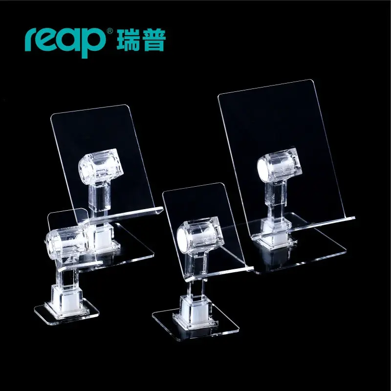 

5-pack Reap Hardy acrylic T-shape desk sign holder card display stand product smartphone office club business restaurant