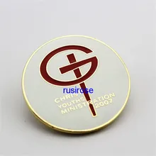 Индивидуальная эмалированная металлическая деловая брошь с логотипом на заказ