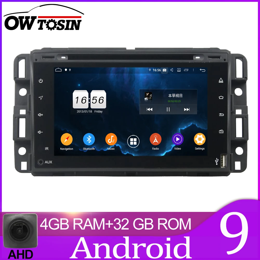 Owtosin Автомобильный Радио Видео плеер навигация GPS Android 9 0 для GMC Yukon Sierra Tahoe передняя