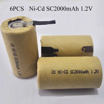 

4/8PCS 1.2V SC2000mAh Power Drill Rechargeable Battery Ni Cd Batteries With Welding Tabs Points For Charging Hand Drill Tools