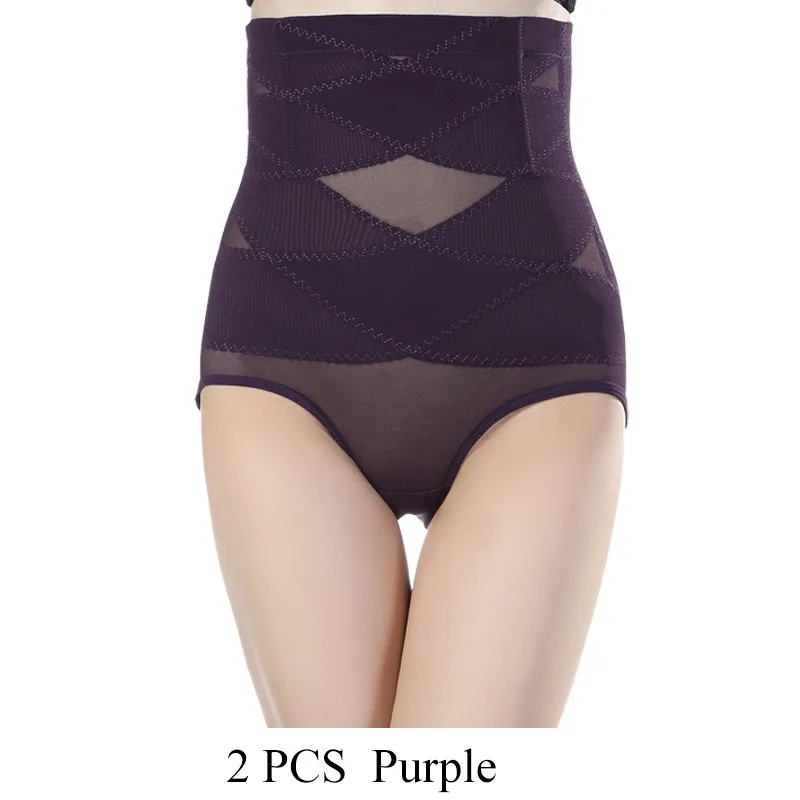 CR, 2 шт., красивые тонкие штаны, утягивающее белье, Утягивающее нижнее белье для женщин после беременных, утягивающее белье - Цвет: 2pcs purple