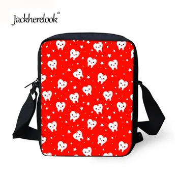 

Jackherelook Women Bag Fashion Ladies Canvas Handbag 3D Cute Dentist Pattern Small Casual Messenger Bags for Kids Girls Mochila