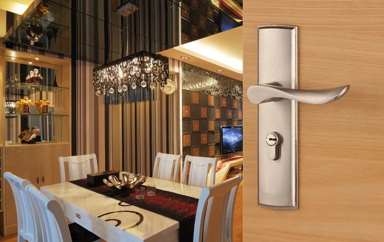 Современный стиль дверной замок интерьер комнаты алюминиевая ручка замок для деревянной двери