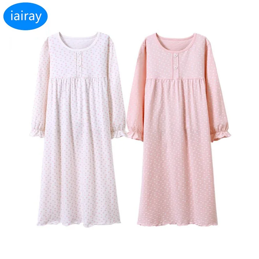 iairay 2pcs children pajams long sleeve casual loose cotton sleeping
