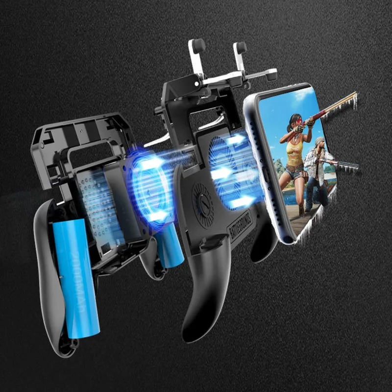 

4000 mah Cooler Cooling Fan Mobile GamePad Free Fire PUBG Mobile Game Controller PUBG keypads Joystick Metal L1 R1 Trigger